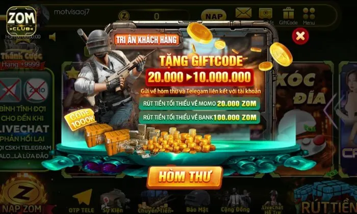 Đăng nhập Zomclub Chương trình tri ân thành viên của Zomclub