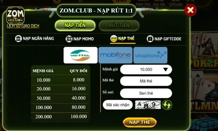 điều khoản sử dụng Zomclub hỗ trợ nhiều phương thức thanh toán tiện lợi